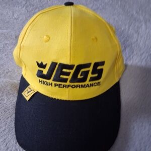 JEGS High Performance Yellow & Black Strapback Cap Hat NWT Adjustable